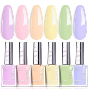 Beetles Pearl Nail Polish Set Mermaid Glow, 6 Colors Shimmer Pearl Pink Purple Quick Dry Nail Polish Long Lasting DIY Manicure Gift for Girls Women Nail Strengthener Polish(0 0 Macaron Mood)