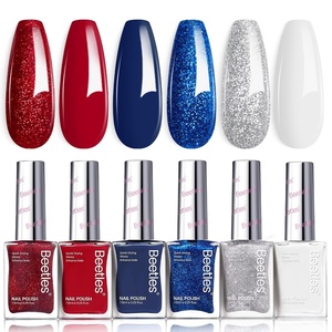 Beetles Pearl Nail Polish Set Mermaid Glow, 6 Colors Shimmer Pearl Pink Purple Quick Dry Nail Polish Long Lasting DIY Manicure Gift for Girls Women Nail Strengthener Polish(Starlight Stripes)