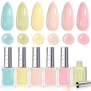 Beetles Pearl Nail Polish Set Mermaid Glow, 6 Colors Shimmer Pearl Pink Purple Quick Dry Nail Polish Long Lasting DIY Manicure Gift for Girls Women Nail Strengthener Polish(0-Pistachio Whispers)
