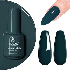 Beetles Pink Gel Nail Polish 15ml Silk Rosettes Nail Art Soak Off Manicure Salon DIY UV Lamp Cured Gift for Women(Dark Green)