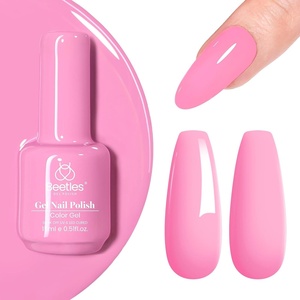 Beetles Pink Gel Nail Polish 15ml Silk Rosettes Nail Art Soak Off Manicure Salon DIY UV Lamp Cured Gift for Women(Light Pink)