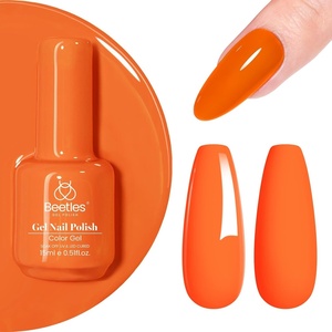 Beetles Pink Gel Nail Polish 15ml Silk Rosettes Nail Art Soak Off Manicure Salon DIY UV Lamp Cured Gift for Women(Orange)