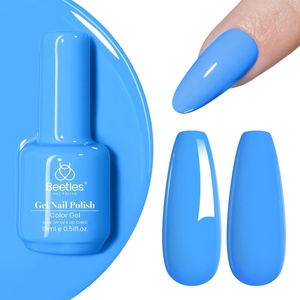 Beetles Pink Gel Nail Polish 15ml Silk Rosettes Nail Art Soak Off Manicure Salon DIY UV Lamp Cured Gift for Women(light Blue)