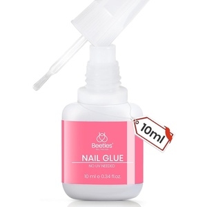 Beetles Press On Nail Kit-Short Square French Tip Press On Nails, 150Pcs Pink French Nail Tips with Nail Glue & Remover Builder Top Coat Nail Lamp, All-in-One DIY Fake Nails Gift for Women(5-10ml Quick-Drying Nail Glue)