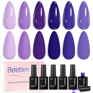 Beetles Purple Gel Polish Set – Lalic Reverie Collection, Purple Blue Summer Colors Gel Trendy Colors Soak Off LED Nail Gel Manicure Kit for DIY at Home Salon(Lilac Reverie)