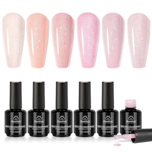 Beetles Rubber Base Gel Nail Polish, 6 Colors Nude Gel Polish Pink Peach Neutral Sheer French Tips Base Colors for Nails Flexible U V LED Soak Off for DIY Home Manicure Nail Gifts(Hushed Radiance)