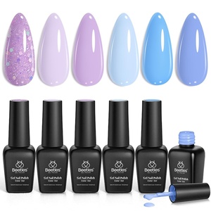 Beetles Spring Gel Nail Polish Set – 6 Colors Pink Gel Polish Nail Kit Red Nude White Glitter Color Gel in Love Collection Soak Off Uv LED Nail Lamp Gift for Women & Girls(0-0-Dreamy Aesthetic)