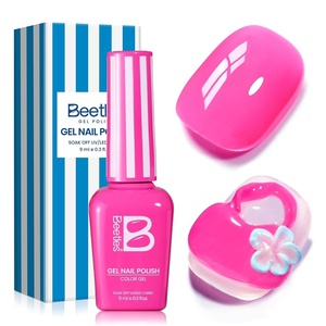 Beetles Summer Voyage Neon Gel Nail Polish Set – 9ML 6 Colors Specials Jelly Gel Nail Polish Kit Sheer Gel with Sticker Nail Accessories Soak Off UV Salon DIY at Home Manicure Gift for Women(0-Bikini Pink)