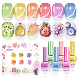 Beetles Summer Voyage Neon Gel Nail Polish Set – 9ML 6 Colors Specials Jelly Gel Nail Polish Kit Sheer Gel with Sticker Nail Accessories Soak Off UV Salon DIY at Home Manicure Gift for Women(0-0-0-Fruit Magnet)
