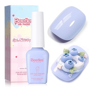 Beetles Summer Voyage Neon Gel Nail Polish Set – 9ML 6 Colors Specials Jelly Gel Nail Polish Kit Sheer Gel with Sticker Nail Accessories Soak Off UV Salon DIY at Home Manicure Gift for Women(D – Creme Blue | Blueberry Smoothie)
