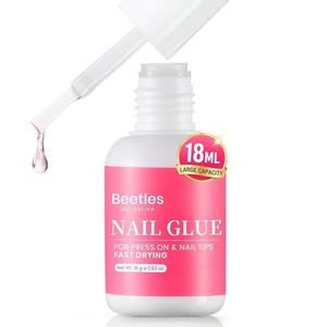 Beetles Super Strong Nail Glue 10g for Press On Nails, No UV Lamp Needed, Quick Drying, Long Lasting, Easy Control Semi Solid Nail Glue for False Acrylic Nails(7-4-18ml Fast Dry Nail Glue)
