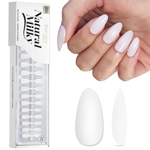 Beetles Super Strong Nail Glue for Press On Nails, No UV Light Needed, 2Pcs 10g Quick Drying Semi Solid Nail Glue, Strong Hold for False & Acrylic Nails(E-Medium Almond – Natural Milky White)