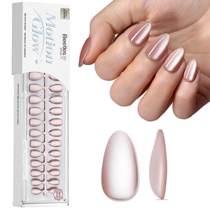 Beetles X Press Cat Eye Nails – Bubble Aurora | 7 Colors Medium Almond Press On Nails | 16 Sizes 224 Pcs Natural Salon Quality Soft Nail Gel Art DIY For Women(A – Short Almond – Motion Mist Glow)