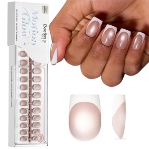 Beetles X Press Cat Eye Nails – Bubble Aurora | 7 Colors Medium Almond Press On Nails | 16 Sizes 224 Pcs Natural Salon Quality Soft Nail Gel Art DIY For Women(007-Short Squoval – Glassy Amber French)