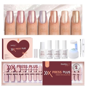 Beetles X Press Cat Eye Nails – Bubble Aurora | 7 Colors Medium Almond Press On Nails | 16 Sizes 224 Pcs Natural Salon Quality Soft Nail Gel Art DIY For Women(2-S Square-Cat Eye Candy Nova Kit)