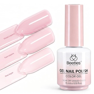 Beetles Yellow Gel Polish – Lemon Chiffon 15ML/0.51Fl Oz, Pastel Yellow Gel Nail Polish, Soak Off UV LED Lamp Nails Art, Long-Lasting Manicure Salon DIY Home Bright Summer Nails(A – Sheer Nude Pink | Sakura Pudding)