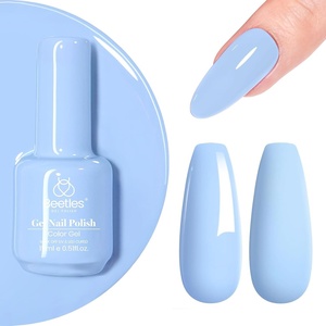 Beetles Yellow Gel Polish – Lemon Chiffon 15ML/0.51Fl Oz, Pastel Yellow Gel Nail Polish, Soak Off UV LED Lamp Nails Art, Long-Lasting Manicure Salon DIY Home Bright Summer Nails(D – Creme Blue | Light Blue)