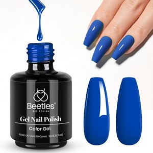 Beetles Yellow Gel Polish – Lemon Chiffon 15ML/0.51Fl Oz, Pastel Yellow Gel Nail Polish, Soak Off UV LED Lamp Nails Art, Long-Lasting Manicure Salon DIY Home Bright Summer Nails(D – Creme Blue | Cobalt)