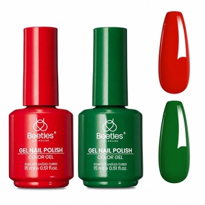 Beetles Yellow Gel Polish – Lemon Chiffon 15ML/0.51Fl Oz, Pastel Yellow Gel Nail Polish, Soak Off UV LED Lamp Nails Art, Long-Lasting Manicure Salon DIY Home Bright Summer Nails(Q – Creme Red & Green | Prelude of Celebration)