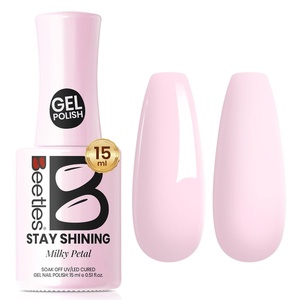 Beetles Yellow Gel Polish – Lemon Chiffon 15ML/0.51Fl Oz, Pastel Yellow Gel Nail Polish, Soak Off UV LED Lamp Nails Art, Long-Lasting Manicure Salon DIY Home Bright Summer Nails(B – Creme Pink | Milky Petal)