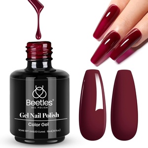 Beetles Yellow Gel Polish – Lemon Chiffon 15ML/0.51Fl Oz, Pastel Yellow Gel Nail Polish, Soak Off UV LED Lamp Nails Art, Long-Lasting Manicure Salon DIY Home Bright Summer Nails(Oxblood Red)