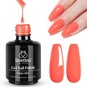 Beetles Yellow Gel Polish – Lemon Chiffon 15ML/0.51Fl Oz, Pastel Yellow Gel Nail Polish, Soak Off UV LED Lamp Nails Art, Long-Lasting Manicure Salon DIY Home Bright Summer Nails(M – Creme Orange | Carly Coral Orange)