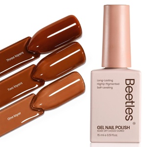 Beetles Yellow Gel Polish – Lemon Chiffon 15ML/0.51Fl Oz, Pastel Yellow Gel Nail Polish, Soak Off UV LED Lamp Nails Art, Long-Lasting Manicure Salon DIY Home Bright Summer Nails(A – Sheer Amber Brown | Citrus Latte)