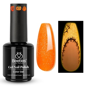 Beetles Yellow Gel Polish – Lemon Chiffon 15ML/0.51Fl Oz, Pastel Yellow Gel Nail Polish, Soak Off UV LED Lamp Nails Art, Long-Lasting Manicure Salon DIY Home Bright Summer Nails(Luminous Orange)