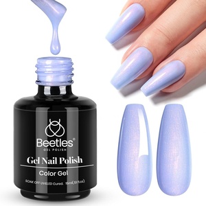 Beetles Yellow Gel Polish – Lemon Chiffon 15ML/0.51Fl Oz, Pastel Yellow Gel Nail Polish, Soak Off UV LED Lamp Nails Art, Long-Lasting Manicure Salon DIY Home Bright Summer Nails(Dreamy Blue)