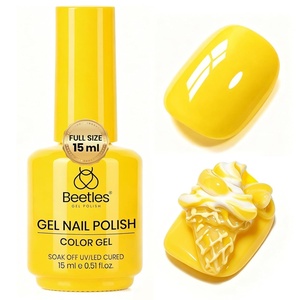 Beetles Yellow Gel Polish – Lemon Chiffon 15ML/0.51Fl Oz, Pastel Yellow Gel Nail Polish, Soak Off UV LED Lamp Nails Art, Long-Lasting Manicure Salon DIY Home Bright Summer Nails(Mango Gelato)