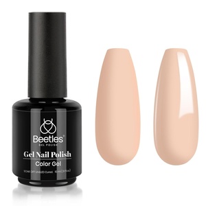 Beetles Yellow Gel Polish – Lemon Chiffon 15ML/0.51Fl Oz, Pastel Yellow Gel Nail Polish, Soak Off UV LED Lamp Nails Art, Long-Lasting Manicure Salon DIY Home Bright Summer Nails(E – Creme Nude | Pale Nude)