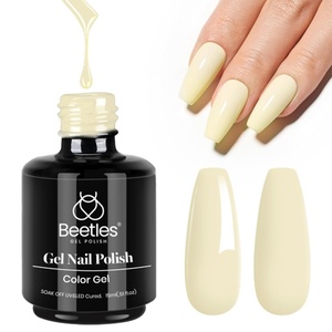 Beetles Yellow Gel Polish – Lemon Chiffon 15ML/0.51Fl Oz, Pastel Yellow Gel Nail Polish, Soak Off UV LED Lamp Nails Art, Long-Lasting Manicure Salon DIY Home Bright Summer Nails(K – Creme Yellow | Lemon Cheese)