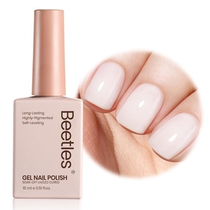 Beetles Yellow Gel Polish – Lemon Chiffon 15ML/0.51Fl Oz, Pastel Yellow Gel Nail Polish, Soak Off UV LED Lamp Nails Art, Long-Lasting Manicure Salon DIY Home Bright Summer Nails(Milky White)