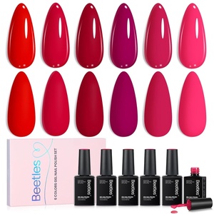Beetles Yellow Gel Polish Set – Lemon Whisper Collecion, Butter Pastel Light Bright Yellow Gel Polish Set Colors UV LED Soak Off Nail for Manicure(0-0-Crimson Horizon)