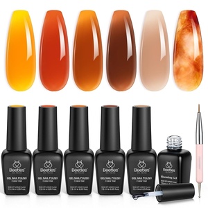 Beetles Yellow Gel Polish Set – Lemon Whisper Collecion, Butter Pastel Light Bright Yellow Gel Polish Set Colors UV LED Soak Off Nail for Manicure(0-Amber Chic)