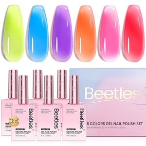 Beetles Yellow Gel Polish Set – Lemon Whisper Collecion, Butter Pastel Light Bright Yellow Gel Polish Set Colors UV LED Soak Off Nail for Manicure(Neon Jelly Colorful Bottle Gel)