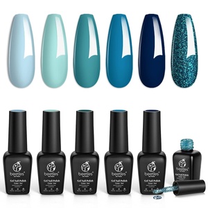 beetles Gel Polish Moonlit Mist Cat Eye Gel Nail Polish Set – 6 Colors Blue Glitter Gel Nail Kit, Jelly Sheer Magnetic Shine Soak Off UV Gel for Salon DIY Manicure Gift for Women(0-0-Teal nail art Iceland Theme)
