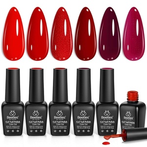 beetles Gel Polish Moonlit Mist Cat Eye Gel Nail Polish Set – 6 Colors Blue Glitter Gel Nail Kit, Jelly Sheer Magnetic Shine Soak Off UV Gel for Salon DIY Manicure Gift for Women(0-0-Burgundy Red Shimmer)