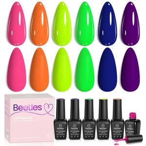 beetles Gel Polish Moonlit Mist Cat Eye Gel Nail Polish Set – 6 Colors Blue Glitter Gel Nail Kit, Jelly Sheer Magnetic Shine Soak Off UV Gel for Salon DIY Manicure Gift for Women(Multicolored)