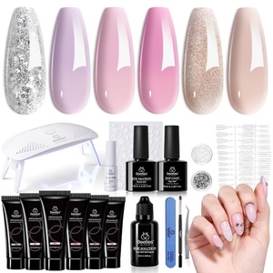 beetles Gel Polish Poly Nail Gel Chrome Nail Powder Kit 22 Pcs Glazed Donut Nails Mirror Effect Chrome Powder for Nail Extension Nail Art DIY Home, UV & LED Needed(0- 2025 New 6 Colors Starlit Joy)