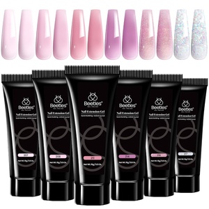 beetles Gel Polish Poly Nail Gel Chrome Nail Powder Kit 22 Pcs Glazed Donut Nails Mirror Effect Chrome Powder for Nail Extension Nail Art DIY Home, UV & LED Needed(Rose Love)