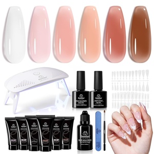 beetles Gel Polish Poly Nail Gel Chrome Nail Powder Kit 22 Pcs Glazed Donut Nails Mirror Effect Chrome Powder for Nail Extension Nail Art DIY Home, UV & LED Needed(0 – Gentle Treatment)