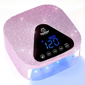 beetles Gel Polish UV LED Nail Lamp, Fast Drying Nail Dryer Compact Manicure Light with Timer Setting Sensor Elegant Shell UV Light for Gel Nails DIY Home Gift for Her(Rhinestones UV Lamp)