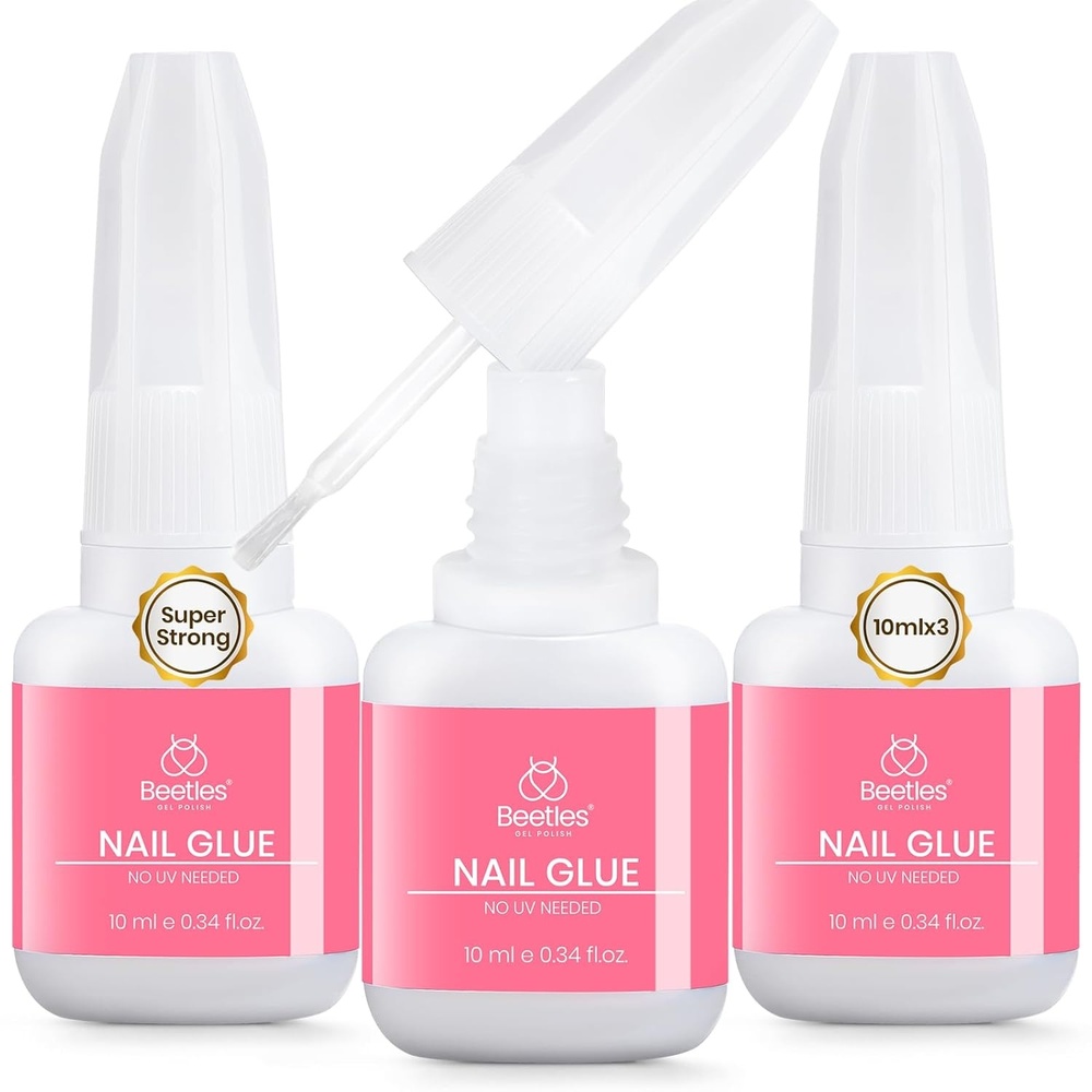 image:imageBeetles 10ML Super Strong Nail Glue for Press Ons Nail Tips Acrylic Nails No UV Light Needed Nail Bond Brush in Nail Glue for Press On Nails Fake Nails Long Lasting for Beginners DIY HomeZFastdrying Nail Glue