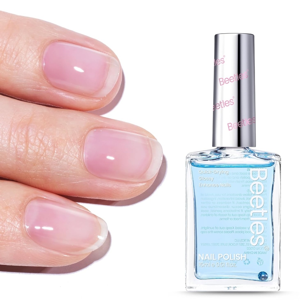 image:imageBeetles 2 in 1 Base amp Top Coat Nail Polish Clear Nail Polish Fast Drying Natural Nail Strengthen Glossy Effect for Nail DIY Salon at Home Gifts WomenOceanic Blue