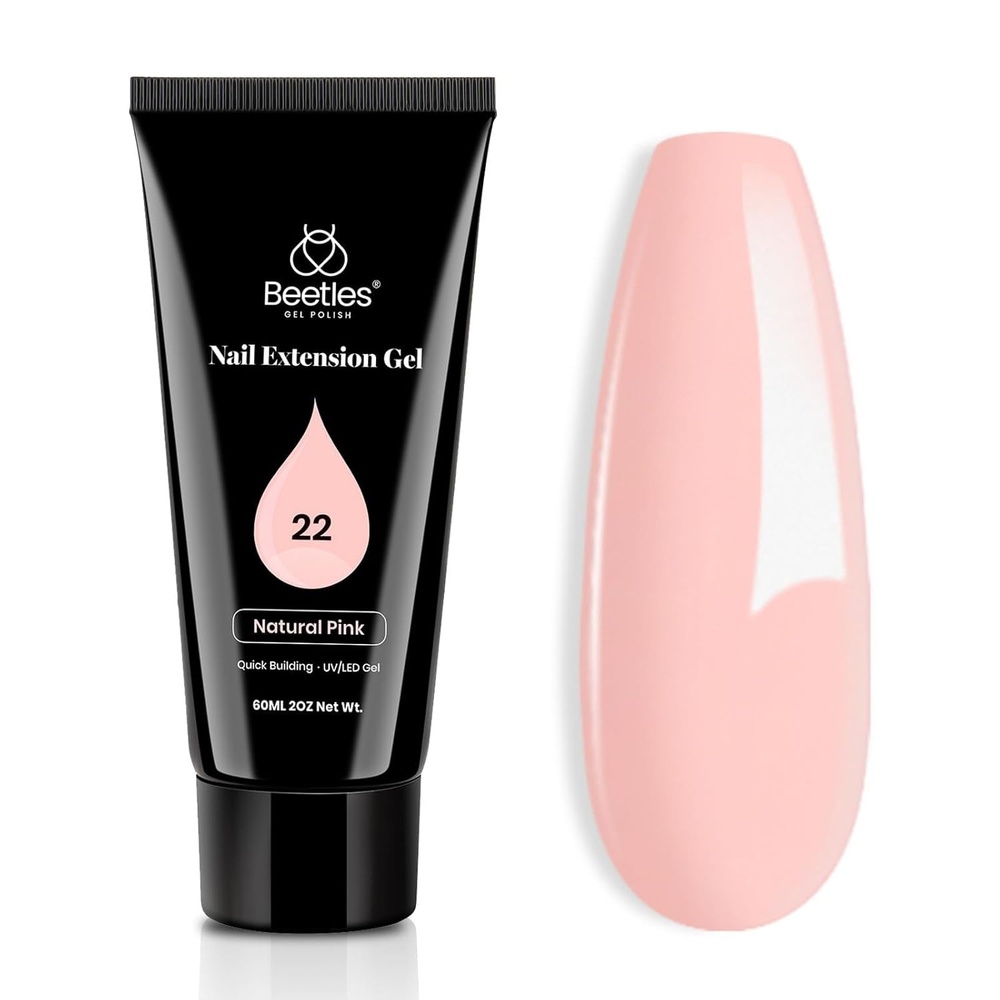 image:imageBeetles 60g Nail Extension Gel 1 Pack Clear Builder Nail Gel Nail Art Design Nail Enhancement Gel for Beginner amp Professional Easy DIY Nails at Home Salon Manicure for Women UV amp LED Lamp NeededNatural Pink