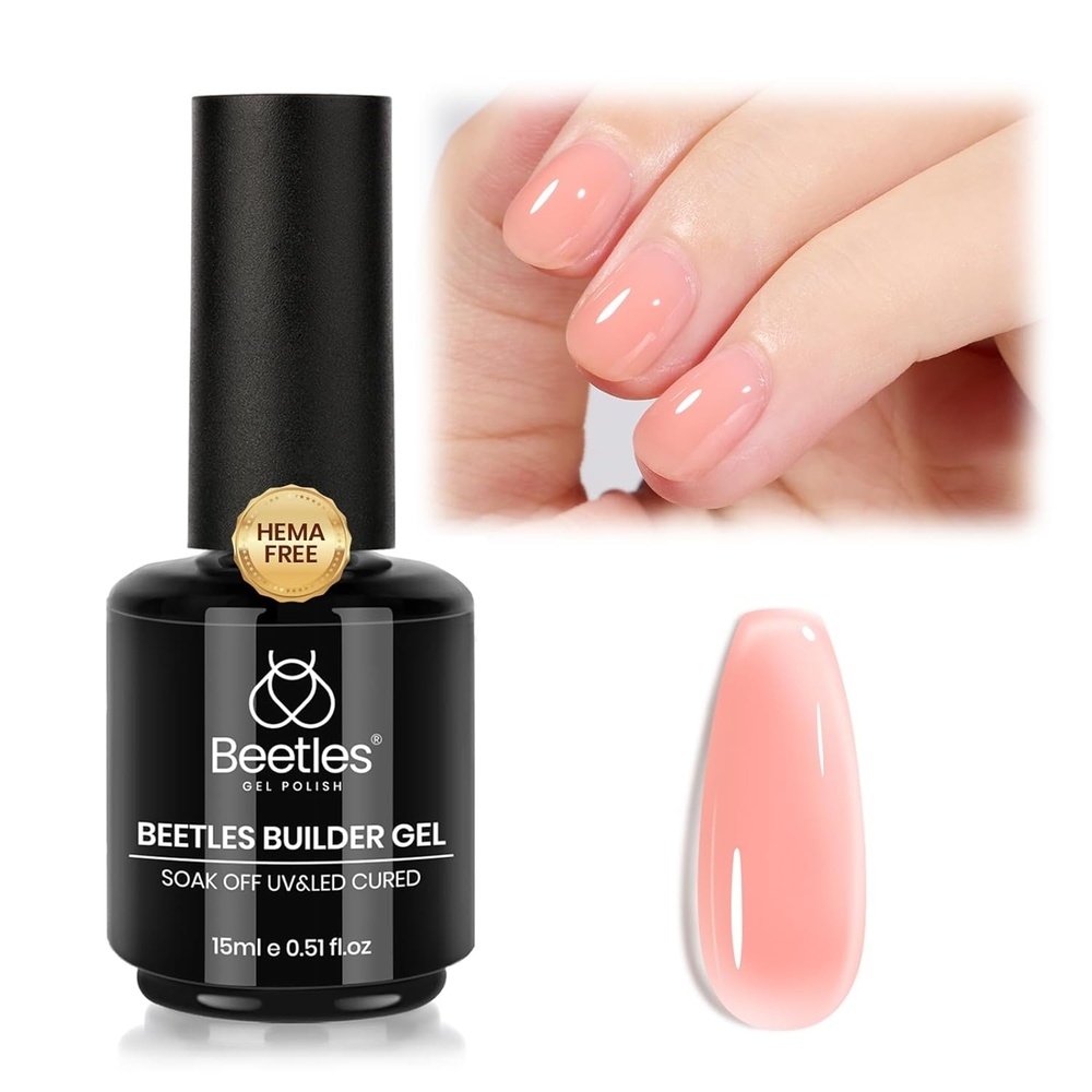image:imageBeetles Builder Gel for Nails HEMAFreePristine Grace Nude Pink 7 in 1 Strengthening Instant Apex Building Nail Extension for Beginners DIY SalonNude Builder Nail GelUV amp LED Lamp Needed