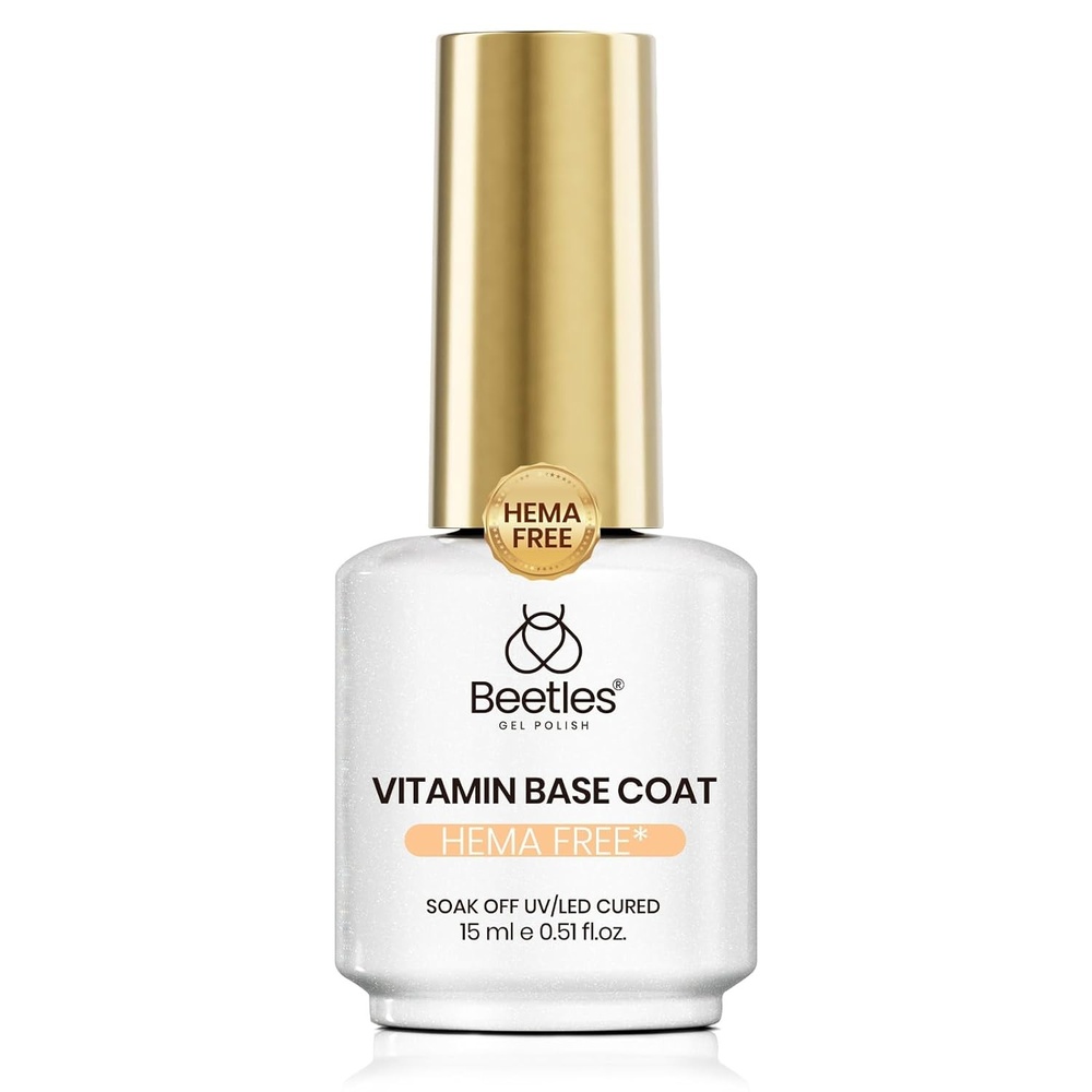 image:imageBeetles Gel Base Coat for Nails 15ml HEMA Free TPO Free Base Gel Polish UV LED Soak Off Long Lasting No Lift Nail Primer Nail Strengthening Base for Gel ManicureClear