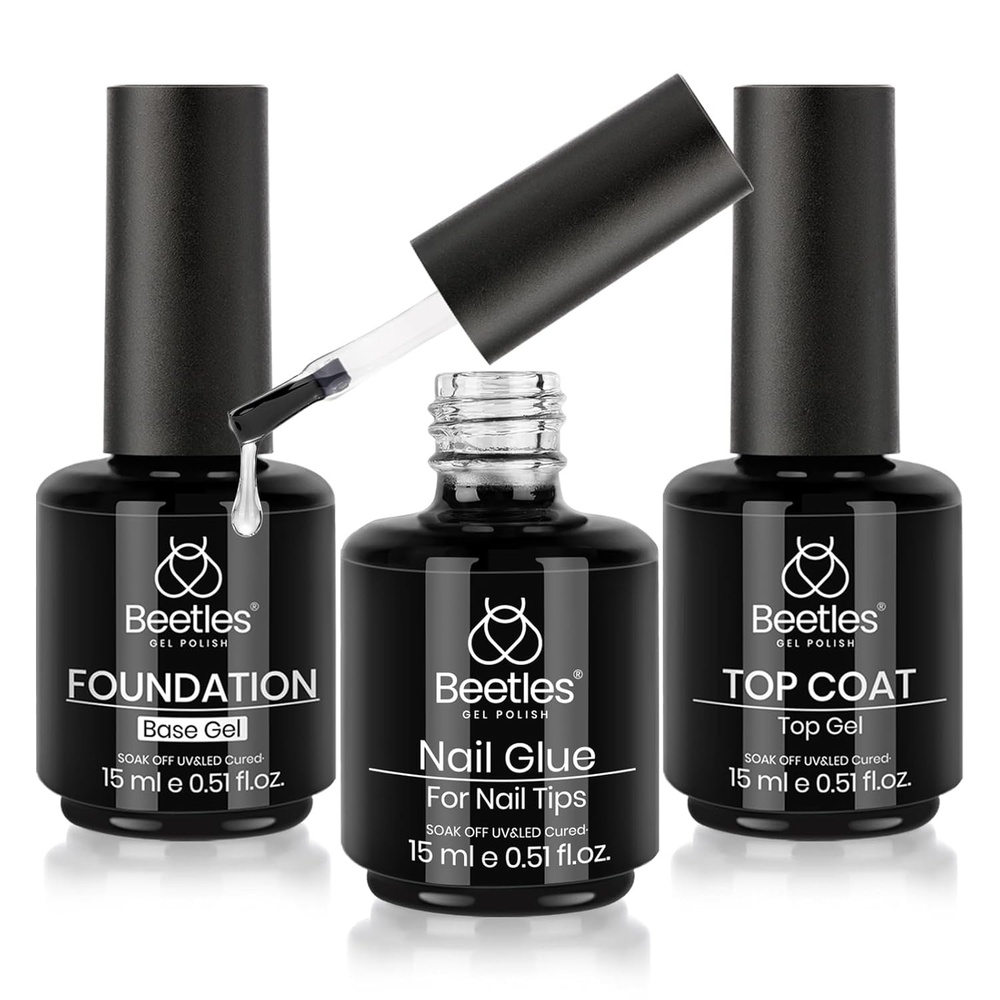 image:imageBeetles Gel Top Coat 15ml  HEMAFree High Gloss for Gel Nail Polish Shine UVLED Curable Long Lasting for Beginner Home DIY amp Salon Nail Art0  Base Top Coat Nail Glue Kit