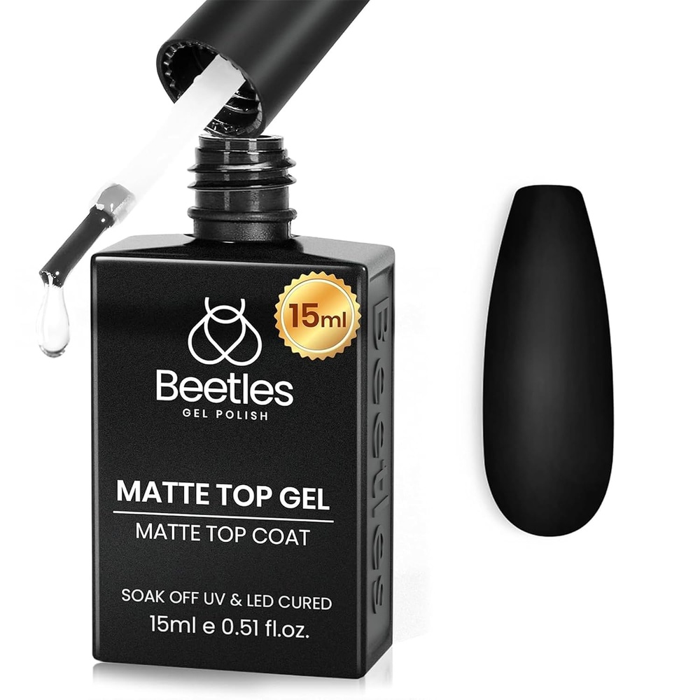 image:imageBeetles Gel Top Coat 15ml  HEMAFree High Gloss for Gel Nail Polish Shine UVLED Curable Long Lasting for Beginner Home DIY amp Salon Nail Art415ml matte top coat